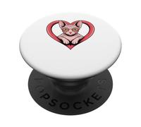 Heart Sphynx Cat Glasses Canadian Hairless Cat PopSockets Adhesive PopGrip