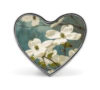 Heart Spring Dogwood Blossoms Brooch Classic Mini Pin 1 Inch Aluminum Alloy Lapel Pin Personalized Button Badge for Backpack Hat Suit Jacket Clothing Decoration