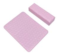 Heart Square Leather Wrist Pad Nail Pink Salon Pattern Pu | Sponge Core, Counter Protection from Filing Dust, Manicuring Table Use