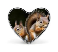 Heart Squirrel Animal Brooch Classic Mini Pin 1 Inch Aluminum Alloy Lapel Pin Personalized Button Badge for Backpack Hat Suit Jacket Clothing Decoration
