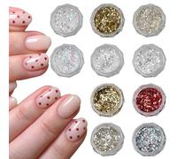 Heart & Star Nail Sequins,10 Boxes Sparkling Mini Nail Art Sequins,Heart Star Nail Glitter Manicure Nail Art Decoration for Women Girls Valentine's Day DIY Nail Supplies (Multicolor A)