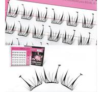 Heart & Star Style No-Glue False Eyelashes - 6 Rows, 11-13mm DIY Cluster Lashes, Cute & Natural Look, Reusable Pre-Glued Lash Extensions (Heart & Star Style)