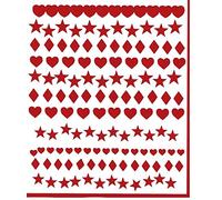 Heart Stars and Diamonds Nail Vinyl Stickers (Multiple colours to choose from) (Red)