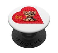 Heart Stealer! - Cute Yorkie - Valentine PopSockets Adhesive PopGrip