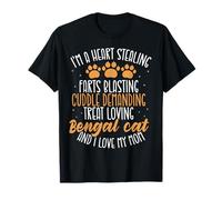 Heart Stealing Farts Blasting Cuddle Demanding Bengal Cat T-Shirt