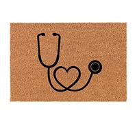 Heart Stethoscope Nurse Doctor Doormat Low Profile Front Doormats Shoes Scraper Door Mat For Dogs Patios Garden 40 X 60Cm