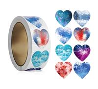 Heart Sticker Self-Adhesive 2.5cm Decorating Scrapbooking Easy to Use for Couples Students Craft Enthusiasts 500pcs/Roll Love Sticker Heart Valentine's Day Gift Self-Adhesive
