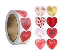 Heart Sticker Self-Adhesive 2.5cm Decorating Scrapbooking Easy to Use for Couples Students Craft Enthusiasts 500pcs/Roll Love Sticker Heart Valentine's Day Gift Self-Adhesive