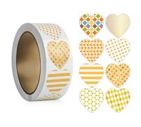Heart Sticker Self-Adhesive 2.5cm Decorating Scrapbooking Easy to Use for Couples Students Craft Enthusiasts 500pcs/Roll Love Sticker Heart Valentine's Day Gift Self-Adhesive