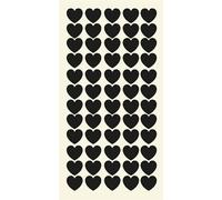 Heart Stickers 21 mm, 60 Coloured Heart Stickers for Birthdays, Valentine's Day, Wedding, Scrapbooking, DIY Photo Album, Books, Diary, Creative Hobbies, Parties (Black)