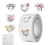 Heart Stickers for Children, 500 Pieces Heart Shaped Stickers for Decoration, Love Labels for Weddings, Parties, Home, School, Office, Valentine's Day