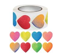 Heart Stickers - Paper Material 2.68 Inches, Roll Diameter, Heart Shape Labels, 2.5cm Size |, Reward Sticker Roll, Love Seal Decals for Celebration, Workplace, Home