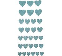 Heart Stickers - Self Adhesive Craft Sticker Hearts (30, 12-25mm Glitter Blue)