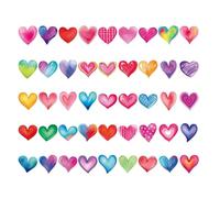 Heart Stickers | Self Adhesive Matte Colorful Decals - Envelopes Heart Stickers - for Home Decor Textbooks Tablets Water Cups Preschool School Party Craft Creation Birthday