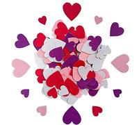Heart Stickers, Valentines Day Crafts, 136 Pcs Felt Hearts for Crafts, Craft Supplies for Wedding Anniversary 2cm to 4cm Size