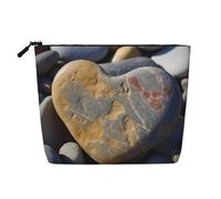 Heart Stone Toiletry Bags for Women, Portable Travel Cosmetic Bag, Daily Organiser with Zipper