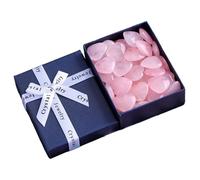 Heart Stones - 30pcs Hearts Crystal Stones Gift Box - Hearts Crystals | Natural Rose Stone for Valentine’s Day | Healing Crystals Set for Joy & Relaxation | Decorative Heart