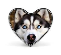 Heart Stupid Husky Dog Brooch Classic Mini Pin 1 Inch Aluminum Alloy Lapel Pin Personalized Button Badge for Backpack Hat Suit Jacket Clothing Decoration