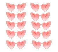 Heart Sunglasses,10 Pack Hen Party Sunglasses,Retro Funky Heart Shaped Glasses,Hippie Love Shaped Glasses for Adults and Kids Party Fancy Dress Costume Wedding (PINK)