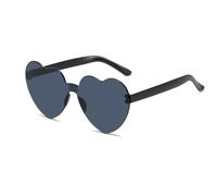 Heart Sunglasses for Women, Equipped with UV Protection Function, The Mirror Legs Are Not Easily Deformed, Suitable for Outdoor Shading(Black,14.5 * 5.4)