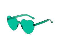 Heart Sunglasses for Women, Equipped with UV Protection Function, The Mirror Legs Are Not Easily Deformed, Suitable for Outdoor Shading(green,14 * 6.4cm)