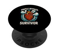 Heart Surgery Patient Triple Bypass Survivor Men's Get Well PopSockets Adhesive PopGrip