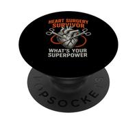 Heart Survivor My Superpower Cool Mens Surgery Patient PopSockets Adhesive PopGrip