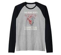 Heart Survivor Organ Donor Cool Mens Surgery Recovery Raglan Baseball Tee