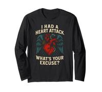 Heart Survivor Whats Your Excuse Fun Mens Get Well Surgery Long Sleeve T-Shirt