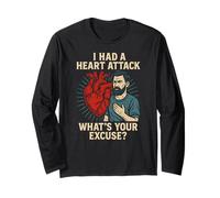 Heart Survivor Whats Your Excuse Fun Mens Get Well Surgery Long Sleeve T-Shirt
