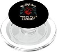 Heart Survivor Whats Your Excuse Fun Mens Get Well Surgery PopSockets PopGrip for MagSafe