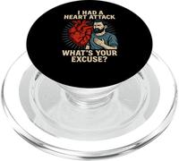 Heart Survivor Whats Your Excuse Fun Mens Get Well Surgery PopSockets PopGrip for MagSafe