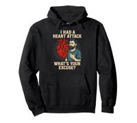 Heart Survivor Whats Your Excuse Fun Mens Get Well Surgery Pullover Hoodie