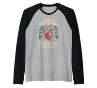 Heart Survivor Whats Your Excuse Fun Mens Get Well Surgery Raglan Baseball Tee
