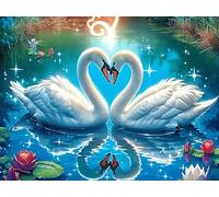 Heart Swan 1000 Piece Pack DIY Jigsaw Puzzle Colorful Fantasy Wildlife Collectors Cognitive Development Educational Decorative Puzzle Gifts for Adults High-grade Cardboard 1000 PCS/75x50cm