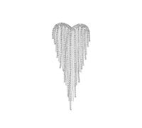 Heart Tassel Rhinestones Brooches Lapel Pins Delicate Luxury Sparkly Crystal Hearted Love Charm Brooch Classic for Women Ladies Girls for Wedding Party Dance Banquet Dainty Elegant Beautiful Pins