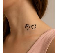 Heart tattoo - Temporalis® | Temporary tattoos for women and men - Vegan fake tattoos, waterproof and EU-certified - Lasts 1 to 2 weeks [ Angel and devil hearts ]
