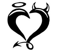 Heart tattoo - Temporalis® | Temporary tattoos for women and men - Vegan fake tattoos, waterproof and EU-certified - Lasts 1 to 2 weeks [ Angel and devil heart ]