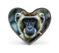 Heart The Silent Monkey Brooch Classic Mini Pin 1 Inch Aluminum Alloy Lapel Pin Personalized Button Badge for Backpack Hat Suit Jacket Clothing Decoration