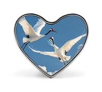 Heart Three Pelicans Brooch Classic Mini Pin 1 Inch Aluminum Alloy Lapel Pin Personalized Button Badge for Backpack Hat Suit Jacket Clothing Decoration