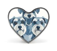 Heart Three Small Dogs Brooch Classic Mini Pin 1 Inch Aluminum Alloy Lapel Pin Personalized Button Badge for Backpack Hat Suit Jacket Clothing Decoration