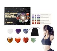 Heart Thumb Worry Stones,Heart Shaped Stones,Palm Stones Set - Elegant Polished Stone for Meditation to Relieve Stress and Pressure.