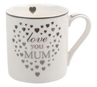 Heart To Home Love You Mum White China Mug Cup L&P