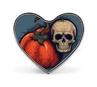 Heart Tomatoes And Skull Brooch Classic Mini Pin 1 Inch Aluminum Alloy Lapel Pin Personalized Button Badge for Backpack Hat Suit Jacket Clothing Decoration