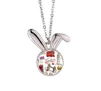 Heart Tower Bus Car UK Hamburger Rabbit Necklace Pendant Bunny Animal Jewelry Gift