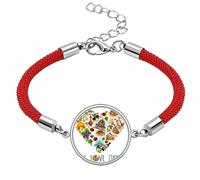 Heart Tower pisa Rome Spaghetti Lucky Red String Bracelet Rope Bracelet Handmade