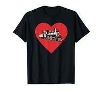 Heart Trains Valentines Day Trains Love Locomotives Boys T-Shirt
