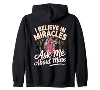 Heart Transplant I Believe In Miracles Ask Me About Mine Zip Hoodie