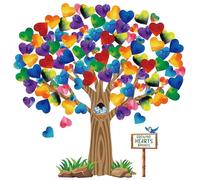 Heart Tree Bulletin Board Decorations Set for Classroom,Growing Hearts&Minds Welcome Bulletin Board Tree Wall Decor for Back to School Classroom Wall Chalkboard Supplies