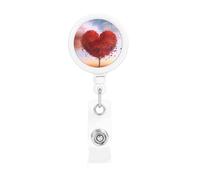 Heart Tree Retractable Badge Reel Heavy Duty Badge Holder with Belt Clip Retractable Lanyards ID Card Holder with Keychain Name Badge Clips for Office Nurse Employee
